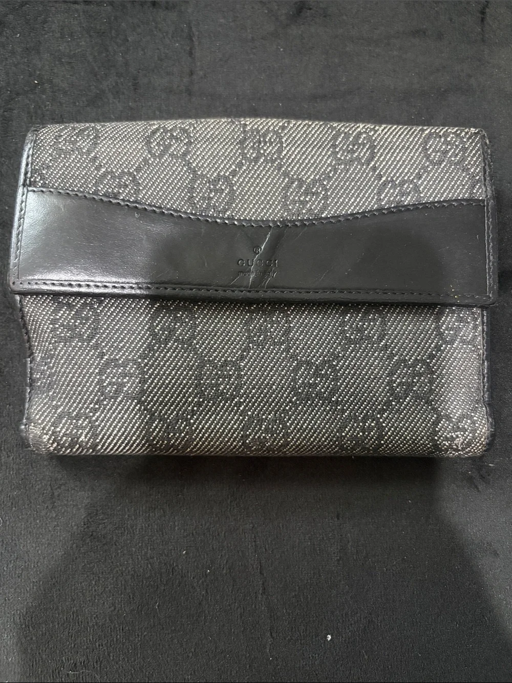 Gucci Black Signature Canvas Continental Wallet